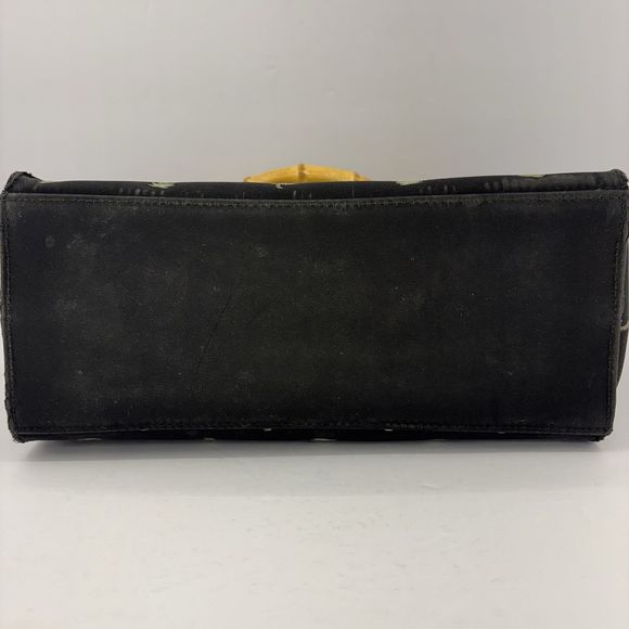 Sunny Hawaii Bamboo Handles Black Palm Trees Snap Closure Purse Handbag - Picture 5 of 16